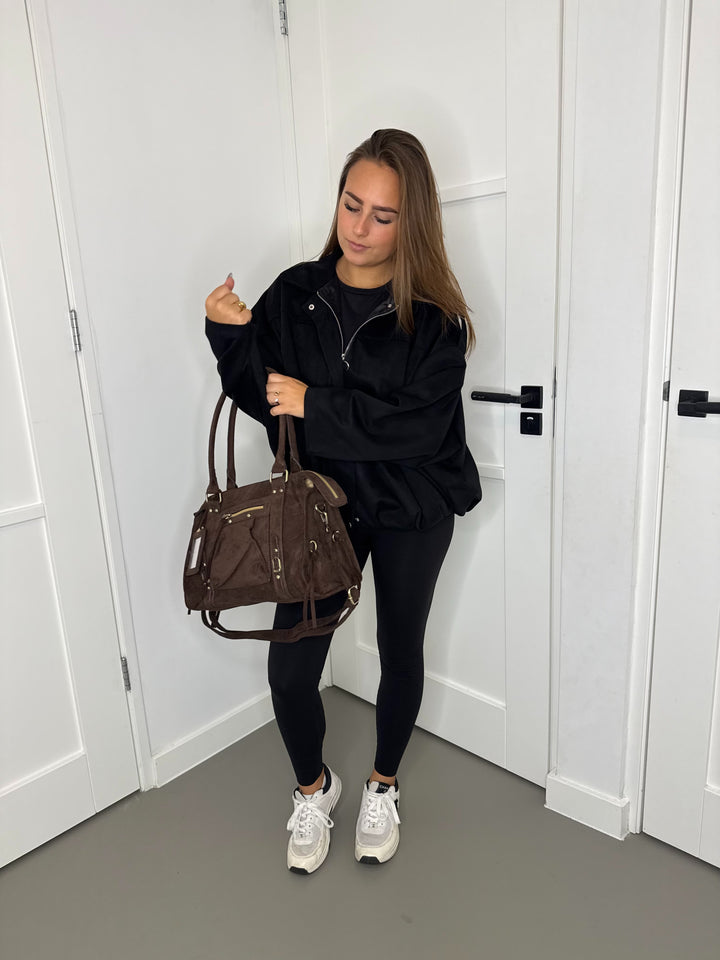 Bomber suede black