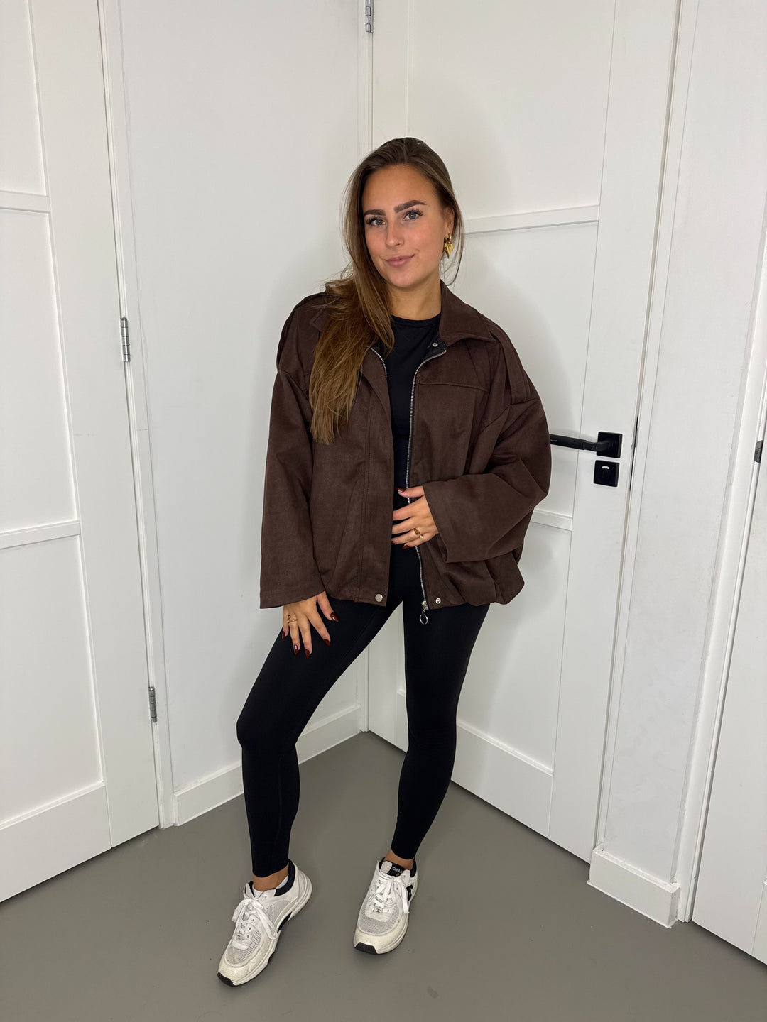 Bomber suede choco