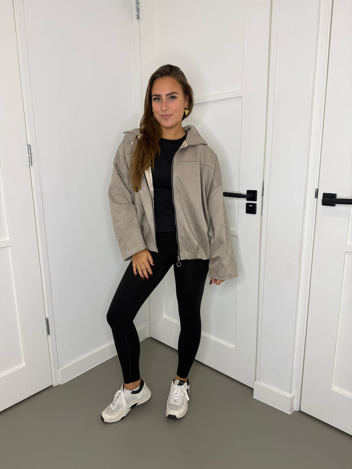Bomber suede beige