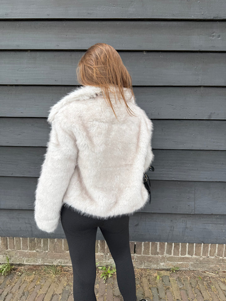 Faux fur jacket off-white