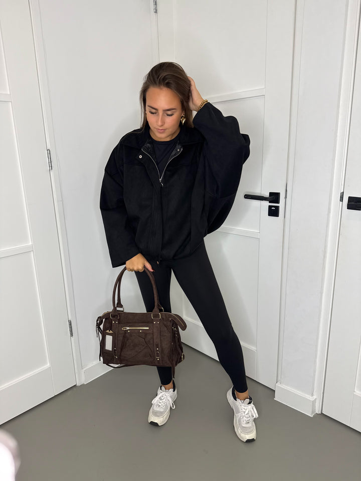 Bomber suede black