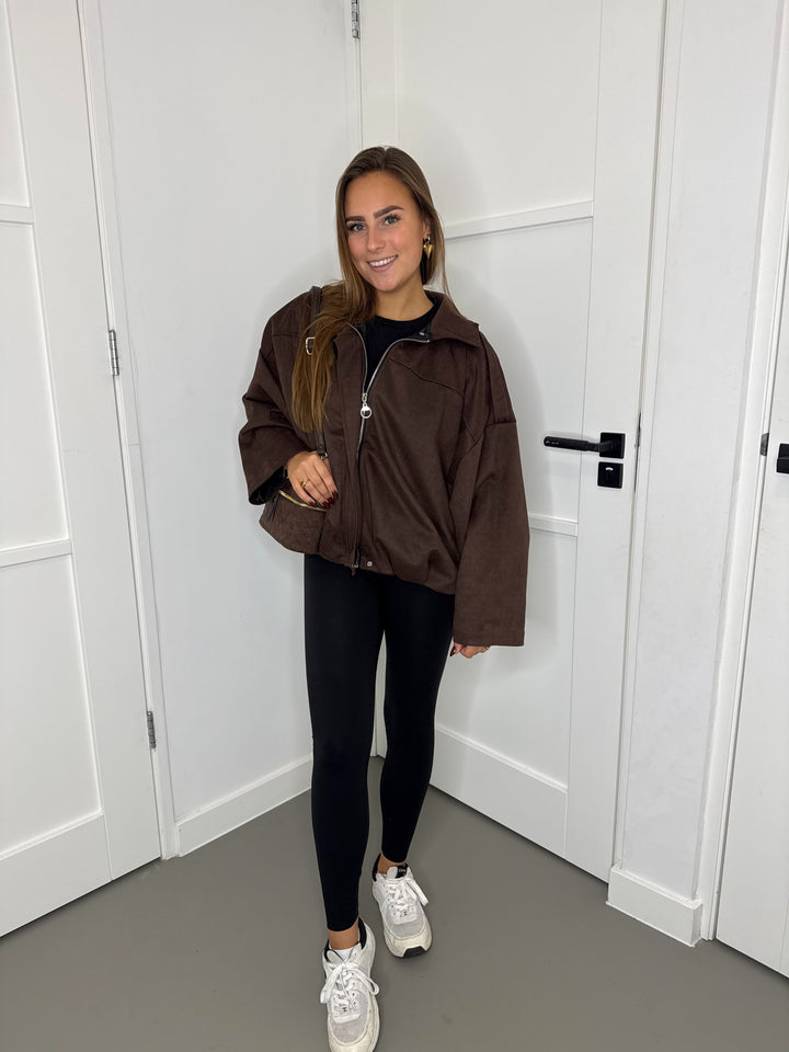 Bomber suede choco